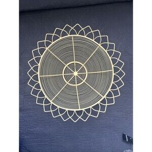 Vintage Large Yellow Sun-Shaped Fruit or Centerpiece Bowl, 18in Wide x 7in Depth